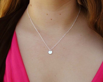 Initial Necklace, Charm Necklace, Tiny Necklace, Delicate Necklace, Monogram Necklace, Initial Pendant, Gift Under 20, Layer Necklace Gift