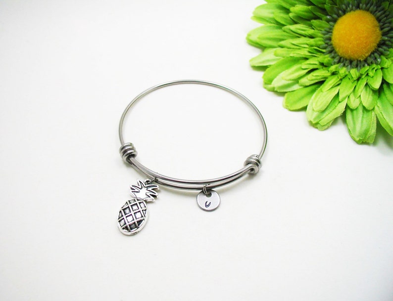 Pineapple Bracelet Bangle Pineapple Charm Bracelet Charm Etsy