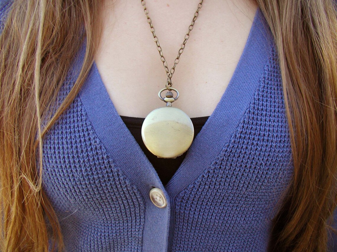 Watch Necklace Charm Necklace Pocket Watch Necklace Etsy UK