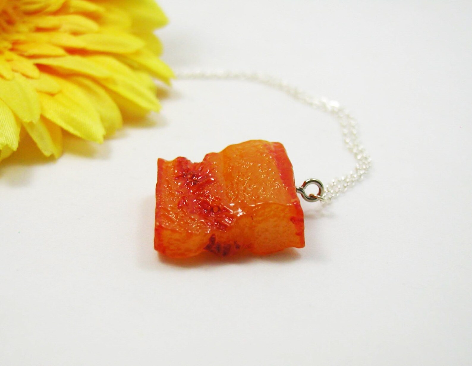 Bacon Charm Necklace Bacon Charm Keychain Initial Jewelry Etsy