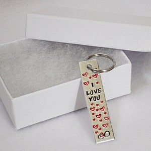 Personalized Keychain, Custom Keychain, Handstamped Keychain, Rectangle Keychain, Metal Keychain, Aluminum Keychain, Customized Key Ring