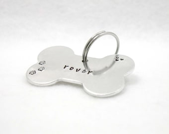 Personalized Dog Tag, Custom Lost Dog Tag, Handstamped Dog Tag, Custom Dog Tag, Metal Dog Tag, Aluminum Dog Tag, Dog Keychain, Lost Dog Tag
