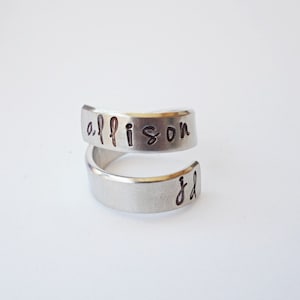 Name Ring, Personalized Ring, Date Ring, Custom Ring, Adjustable Ring, Girlfriend Gift Ring, Custom Ring, Aluminum Ring, Best Friend Jewelry
