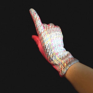 Bright Pink Glove with Tweed,Tartan Pattern for Women,Winter Gloves,Great Gifts for Mom,Her,Birthday and Christmas