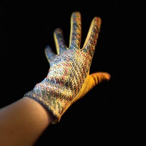 Mustard Yellow Glove with Tweed,Tartan Pattern for Women,Winter Gloves,Great Gifts for Mom,Her,Birthday and Christmas