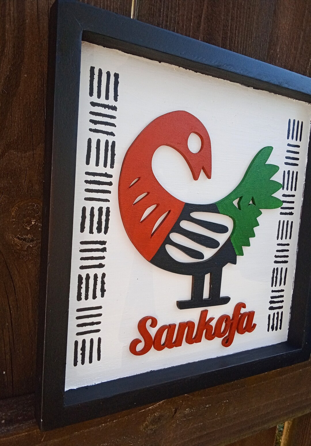 Sankofa Wooden Wall Art Painted African Adinkra Symbol Home Decor Pan Sankofa Wooden Wall Art Painted African Adinkra Symbol Home Decor Pan