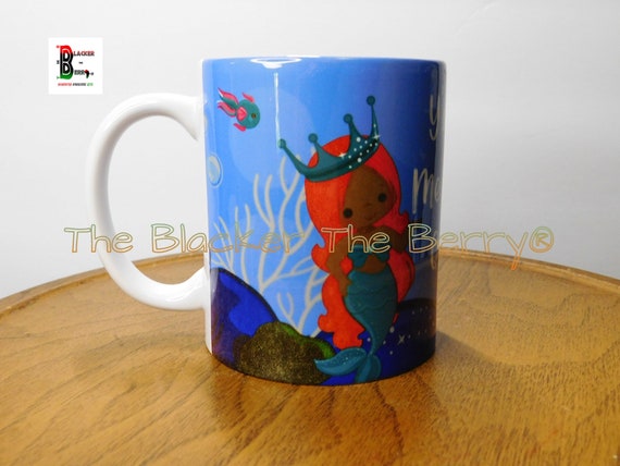 Mermaid Mug Cup Afrocentric Blue Handmade Mermaids Tail African American  Teen Kid Gift - Etsy Canada