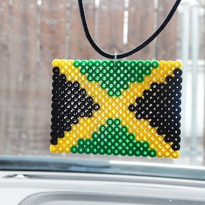 Jamaica Flag Car Charm Accessories Jamaican Rear View Mirror Accessory African Decor Green Yellow Black