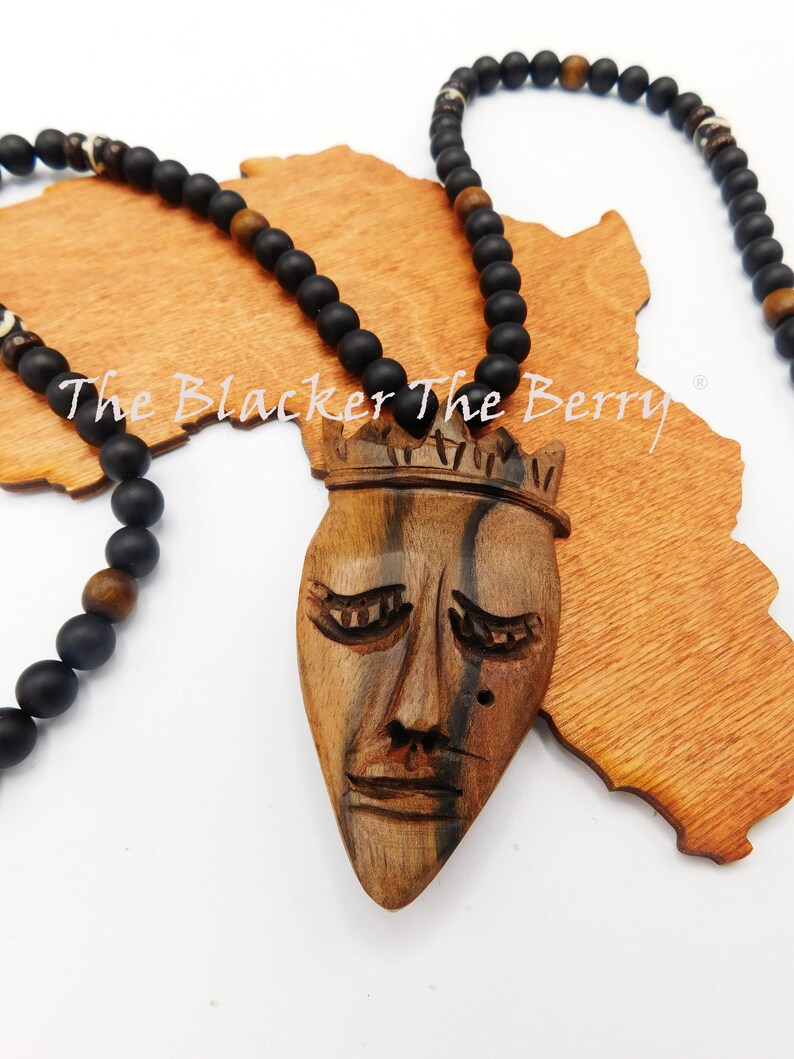 Wooden African Necklace Jewelry Beaded Ebony Wood Ethnic Men Etsy