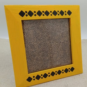 Photo Frame Wooden Home Decor Living Room Yellow Handmade Kwanzaa Christmas