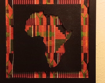 Wooden Wall Art Handmade Africa Art Kente Decor Gifts African American Gifts Kwanzaa Christmas