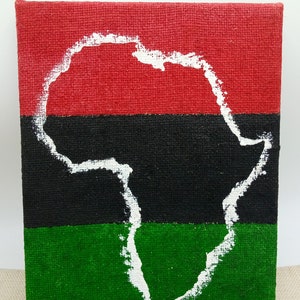 African Map Handmade Canvas Art, Pan African Home Décor, Unique Wall Decoration, African-Inspired Gift