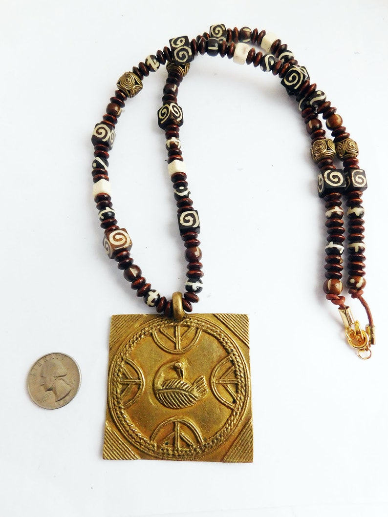 Sankofa Necklace Beaded Jewelry African Ethnic Men Gift Ideas for Him