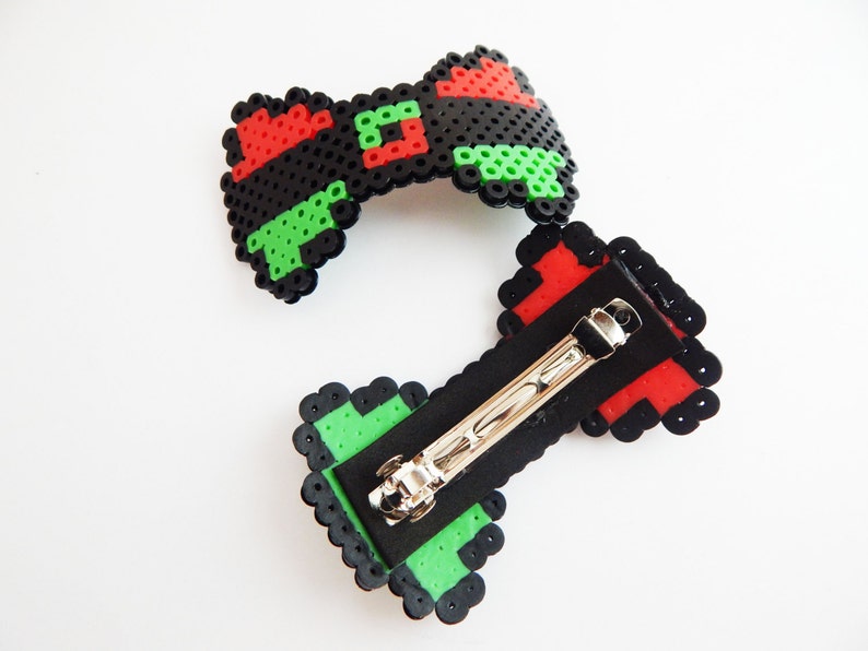 Girl Hair Clip Perler Beads Hair Barrette Hairbow Handmade Etsy