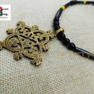 Coptic Necklace Beaded Jewelry Rasta Red Yellow Green Black  Ethnic Afrocentric