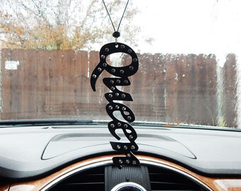 Bling Queen Car Charm Black Car Accessories Queen Rear View Mirror Black Afrocentric Car Charms Large African