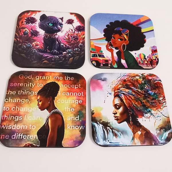 Aimant de prière de sérénité pour femme afro-américaine, décoration de cuisine, réfrigérateur fait à la main