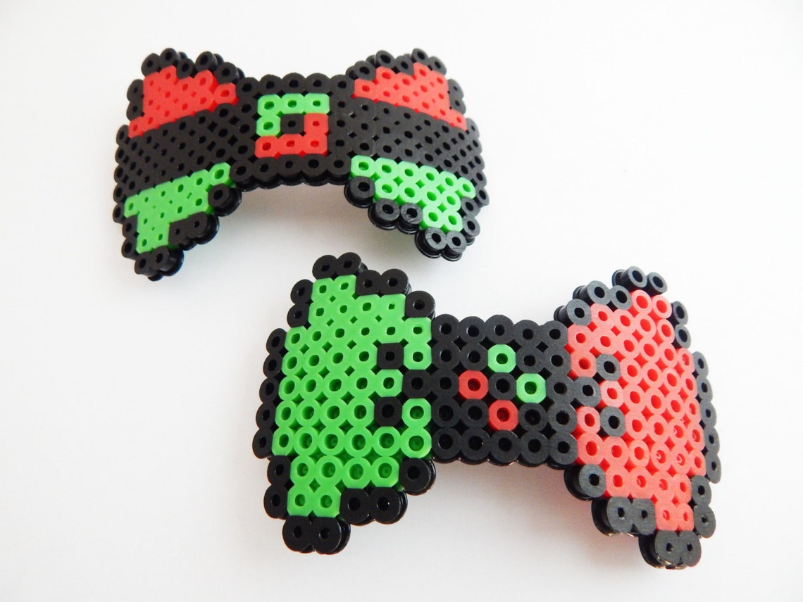 Girl Hair Clip Perler Beads Hair Barrette Hairbow Handmade Etsy