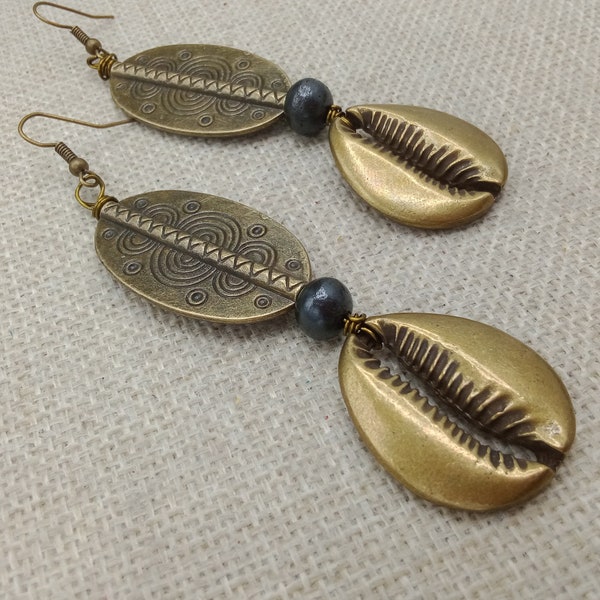 Large Cowrie Earrings Statement Jewelry Women