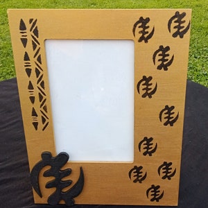 African Picture Frame Black Gold Tabletop