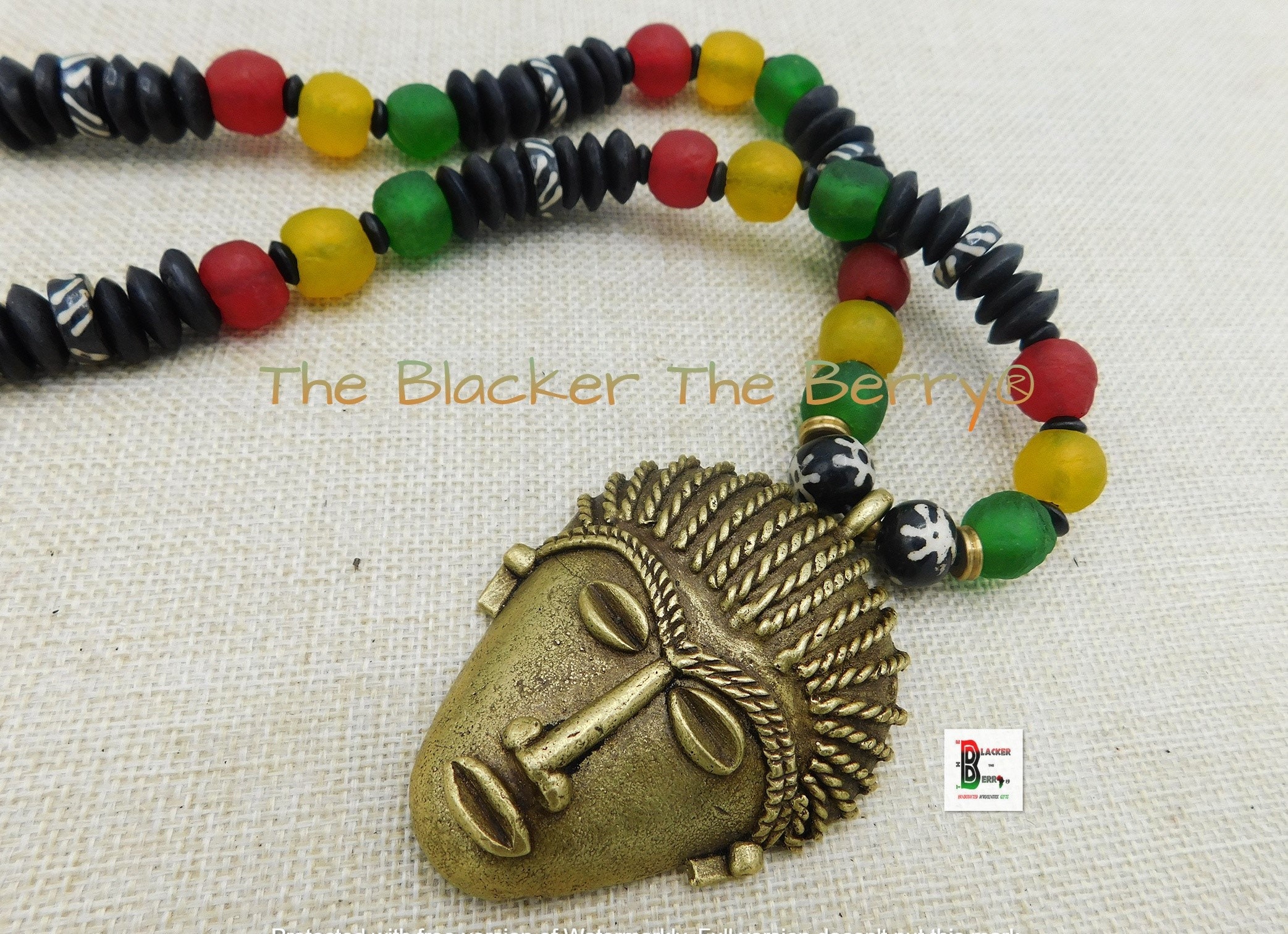 Red black and green necklace deals