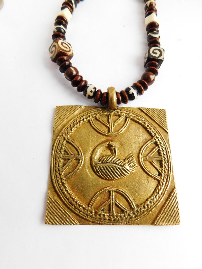 Sankofa Necklace Beaded Jewelry African Ethnic Men Gift Ideas for Him