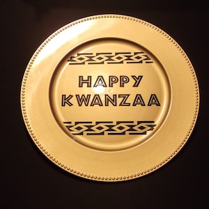 Decorative Kwanzaa Charger Plate; Kwanzaa afrocentric home decor