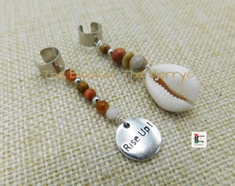 Hair Jewelry Accessories Cowrie Rise Up Natural Stones Beaded Summer Silver Handmade Boho