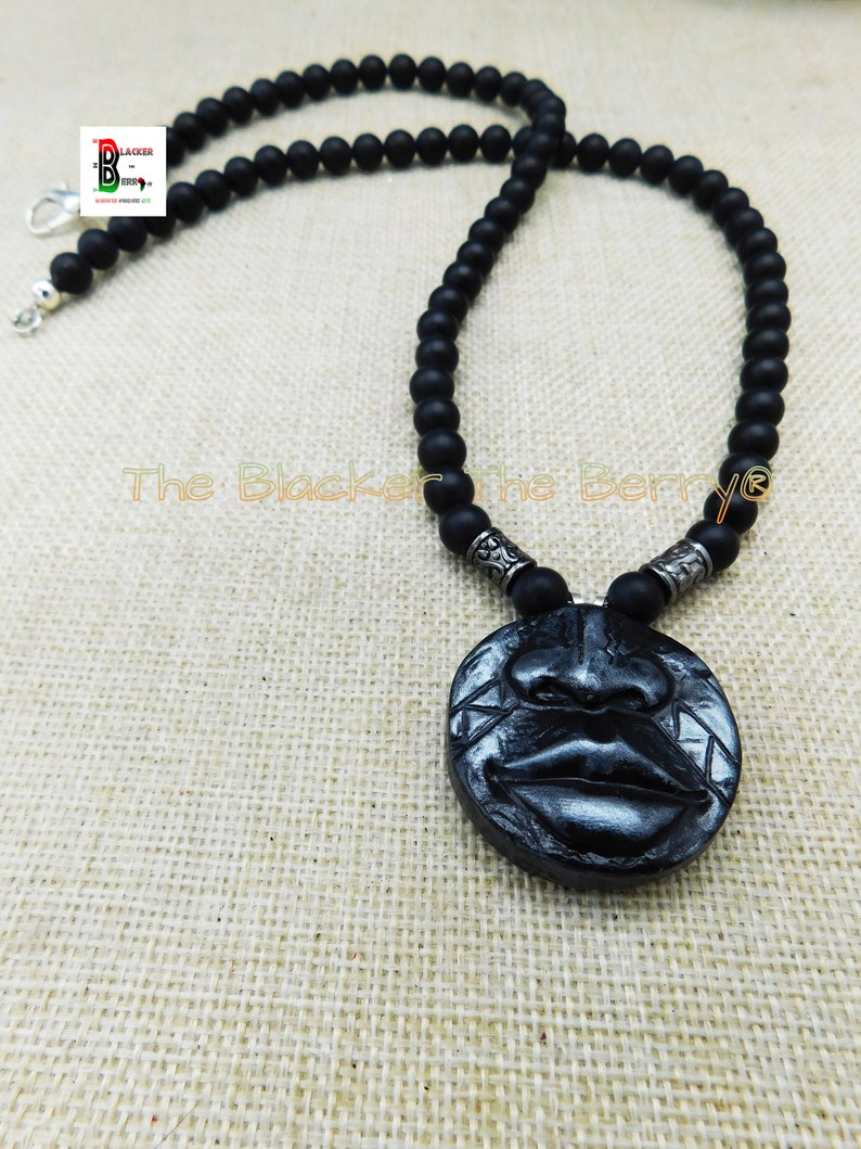 Tribal Jewelry African Mask Pendant Clay African Men Necklace - Etsy
