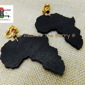 Black African Clip On Non Pierced Earrings Jewelry Women Ethnic Afrocentric