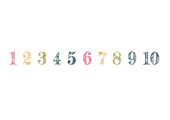 Printable A4 Numbers 1-10 Digital Download Print Green Pink | Etsy