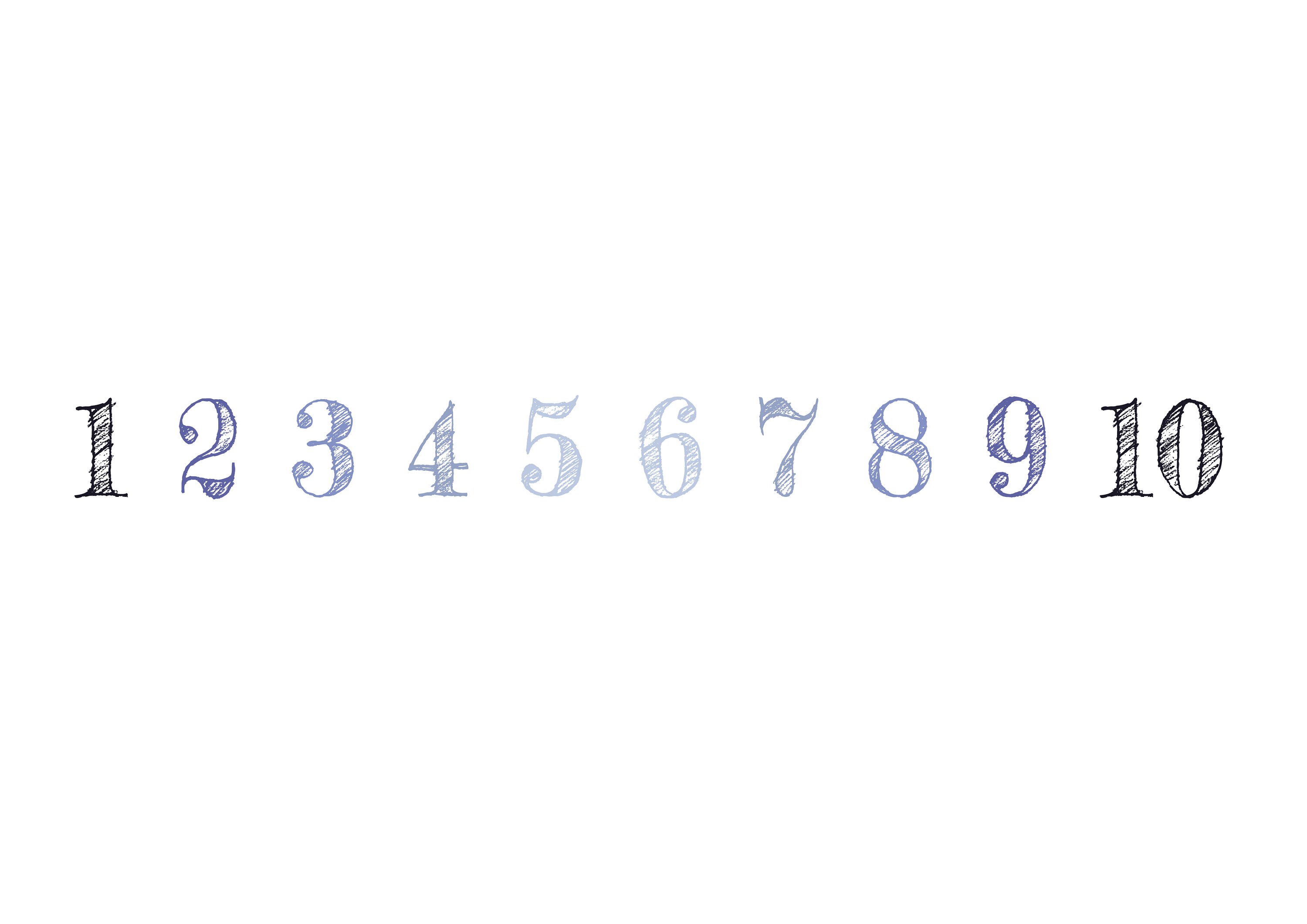 printable a4 numbers 1 10 digital download print blue etsy