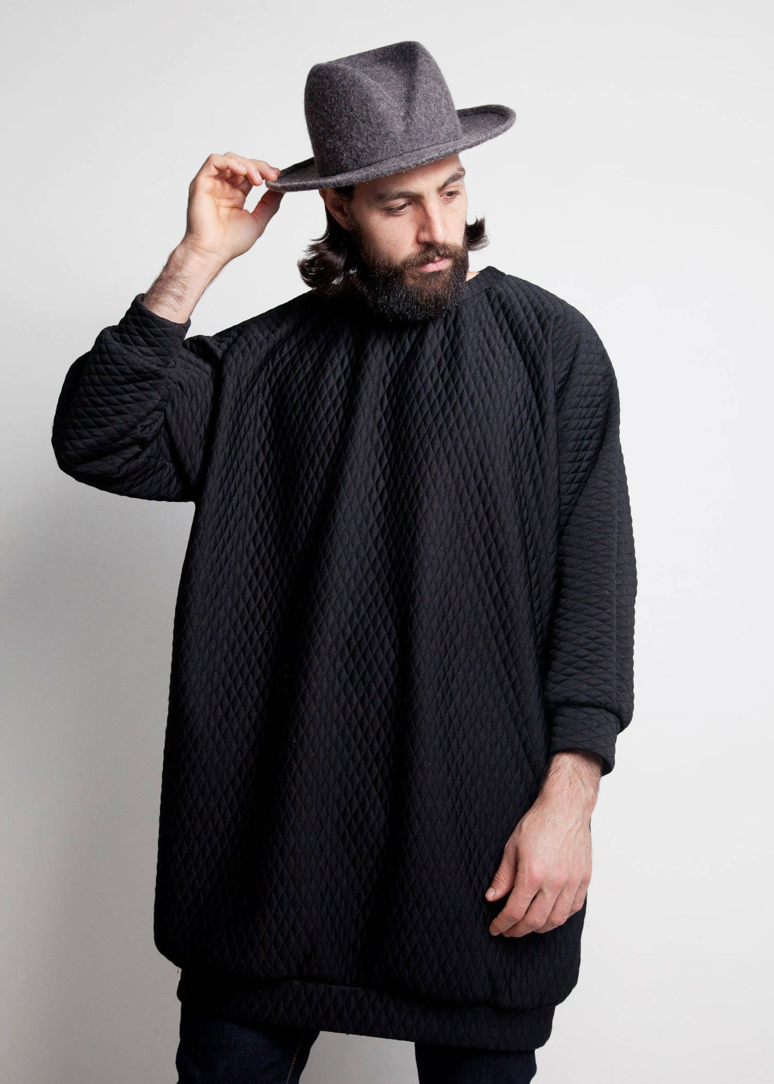 Dark Grey Wool Felt Fedora Hat Charcoal Colour Man's Hat - Etsy