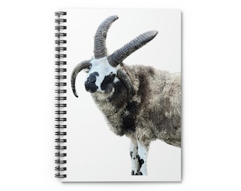 Spiral Notebook - Ruled Line - with Leroy the Jacob Ram at Jacobs Heritage Farm