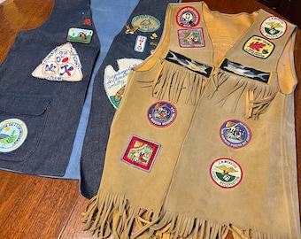 Free Ship! Vintage Boy Scouts Of America Patch Vests Lot Order Of The Arrow Mohegan 1970s-80s