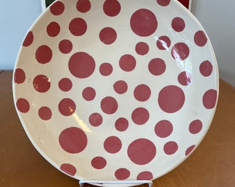 Hand-Built Ceramic Polka-Dot Serving Dish/Bowl