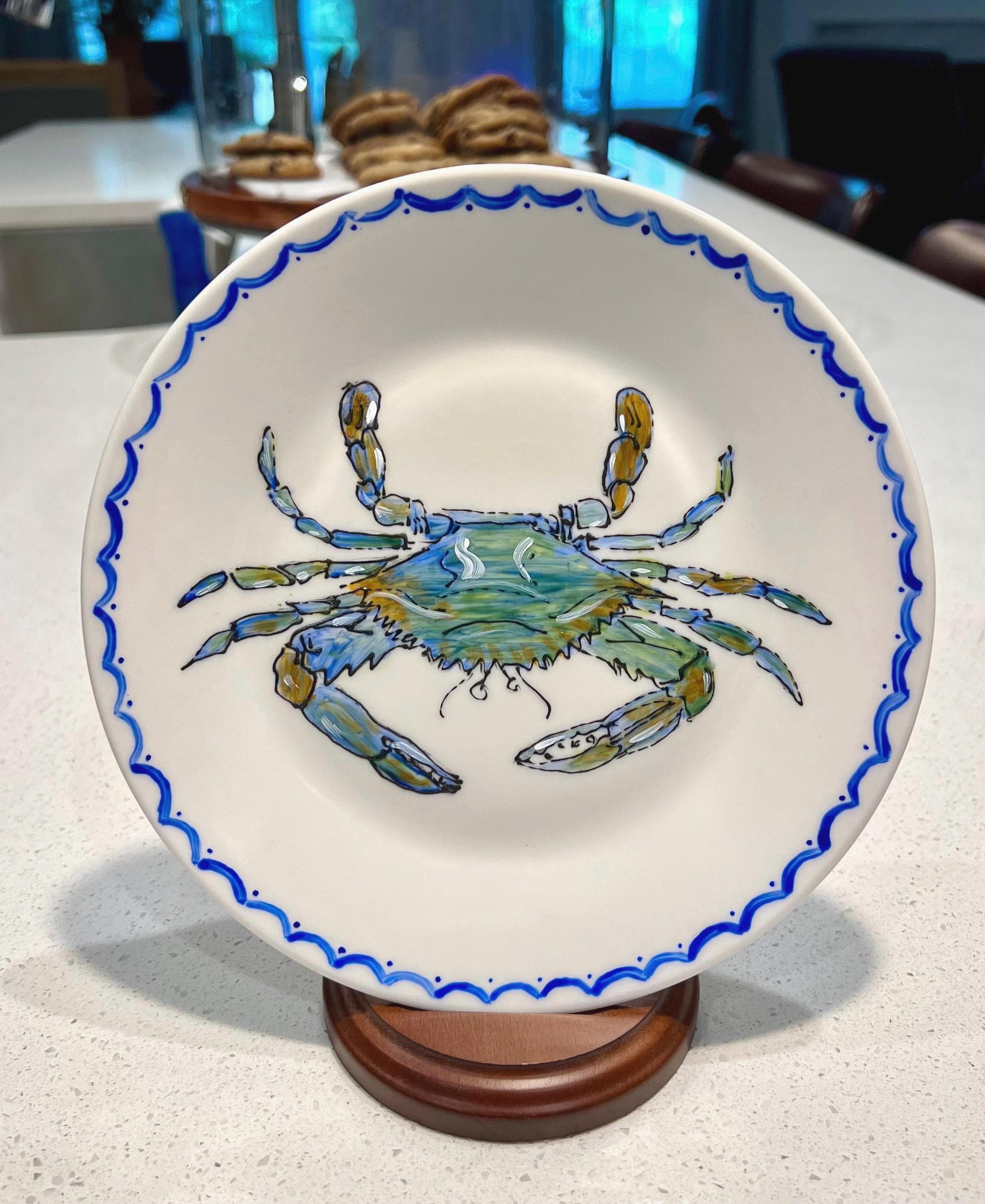 食器    Crab plate Hand-painted Crab Plate: 7
