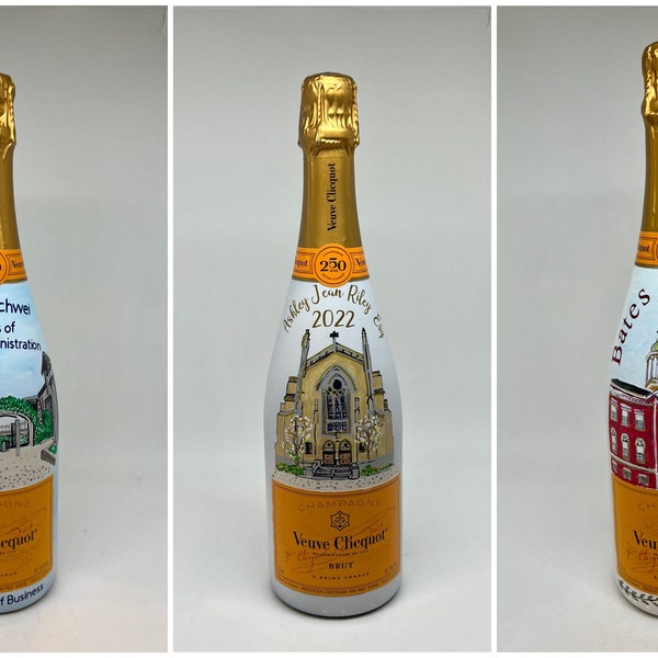 Custom Hand Painted Champagne Bottle