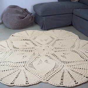 Crochet rug pattern, Round crochet carpet pattern, Big scale carpet PDF, Crochet patterns, Flower shape rug Life is a Flower, Interior idea.
