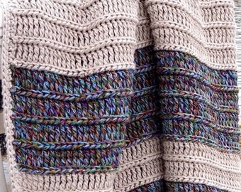 Easy crochet baby blanket pattern, PDF.