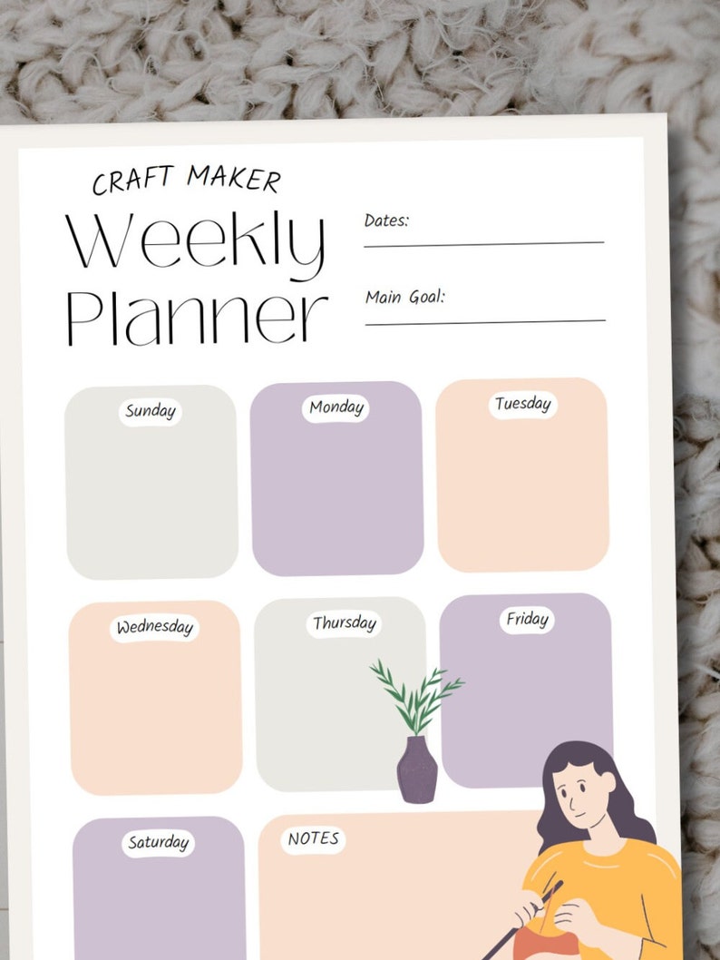 Papercraft Planner Crafts Weekly Planner: Printable Productivity Planner (instant Download ...