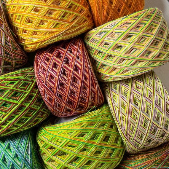 Mystery Yarn Box of Colorful Melange Yarn Cakes Rainbow Yarn for