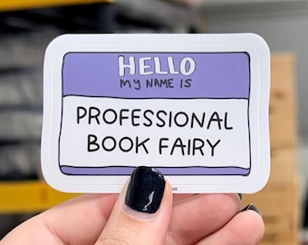 Professional Book Fairy Sticker, Trendy Water Bottle Decal, Bookish Librarian Gift, Book Lover Sticker, Bookstagram Library Accessory