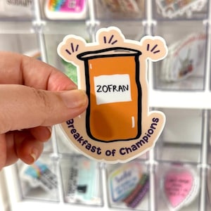 Zofran Spoonie Sticker, Trendy Water Bottle Decal, Tummy Ache Disability Gift, Chronic Illness Sticker, Funny Gastroparesis IBS Accessory
