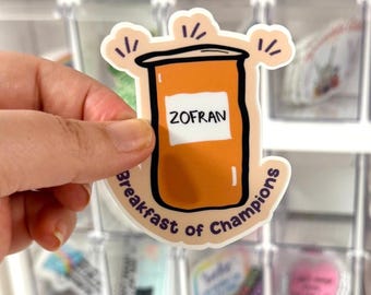 Zofran Spoonie Sticker, Trendy Water Bottle Decal, Tummy Ache Disability Gift, Chronic Illness Sticker, Funny Gastroparesis IBS Accessory