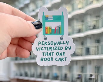 Librarian Book Cart Vinyl Sticker | Funny Librarian Humor Gift