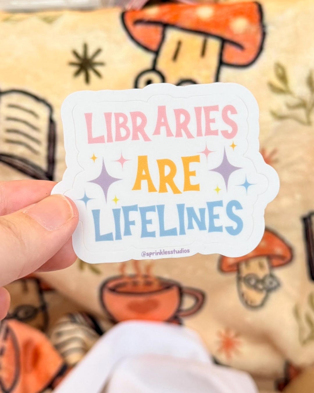 Sticker Mini Library Libraries Are Lifelines Sticker, Trendy Water Bottle Decal, Bookish ...