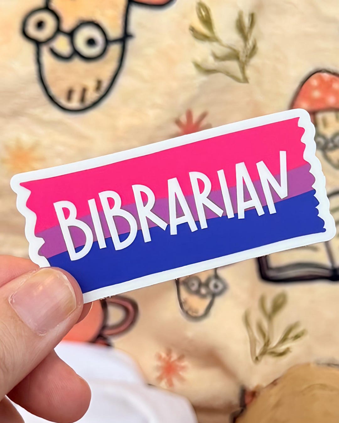 Bibrarian Pride Vinyl Sticker, Library Water Bottle Decal, Librarian ...