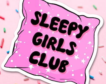 Sticker fatigue chronique, sticker bouteille d'eau tendance, cadeau cuillère, sticker pour ordinateur portable Sleepy Girls Club, accessoire auto-immune ME POTS EDS