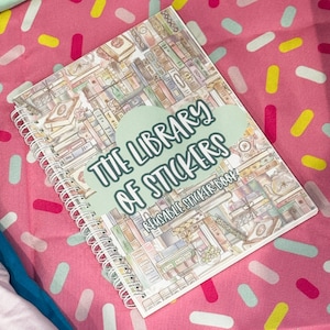 Library of Stickers Reusable Sticker Book, Librarian Decal Collection Notebook, Bookish Gift, Bookworm Accessories, Sticker Collection Book